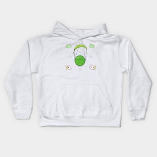 The pea jumps on a parachute Kids Hoodie